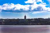 St Andrews (The Home of Golf), from the West Sands at St Andrews, in the Kingdom of Fife, Scotland